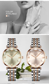 Fashion Girl Watch Luxury Crystal Silver Steel Watch