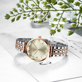 Fashion Girl Watch Luxury Crystal Silver Steel Watch