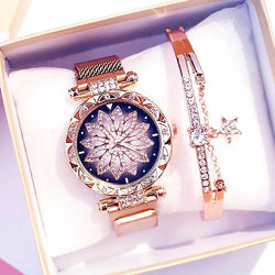 2020 Hot Sale Women Magnet Buckle Lucky Flower Watch