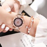 2020 Hot Sale Women Magnet Buckle Lucky Flower Watch