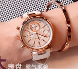 Waterproof Leather Or Rose Gold Steel Watch for Women