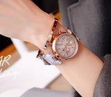 Waterproof Leather Or Rose Gold Steel Watch for Women