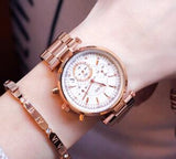 Waterproof Leather Or Rose Gold Steel Watch for Women